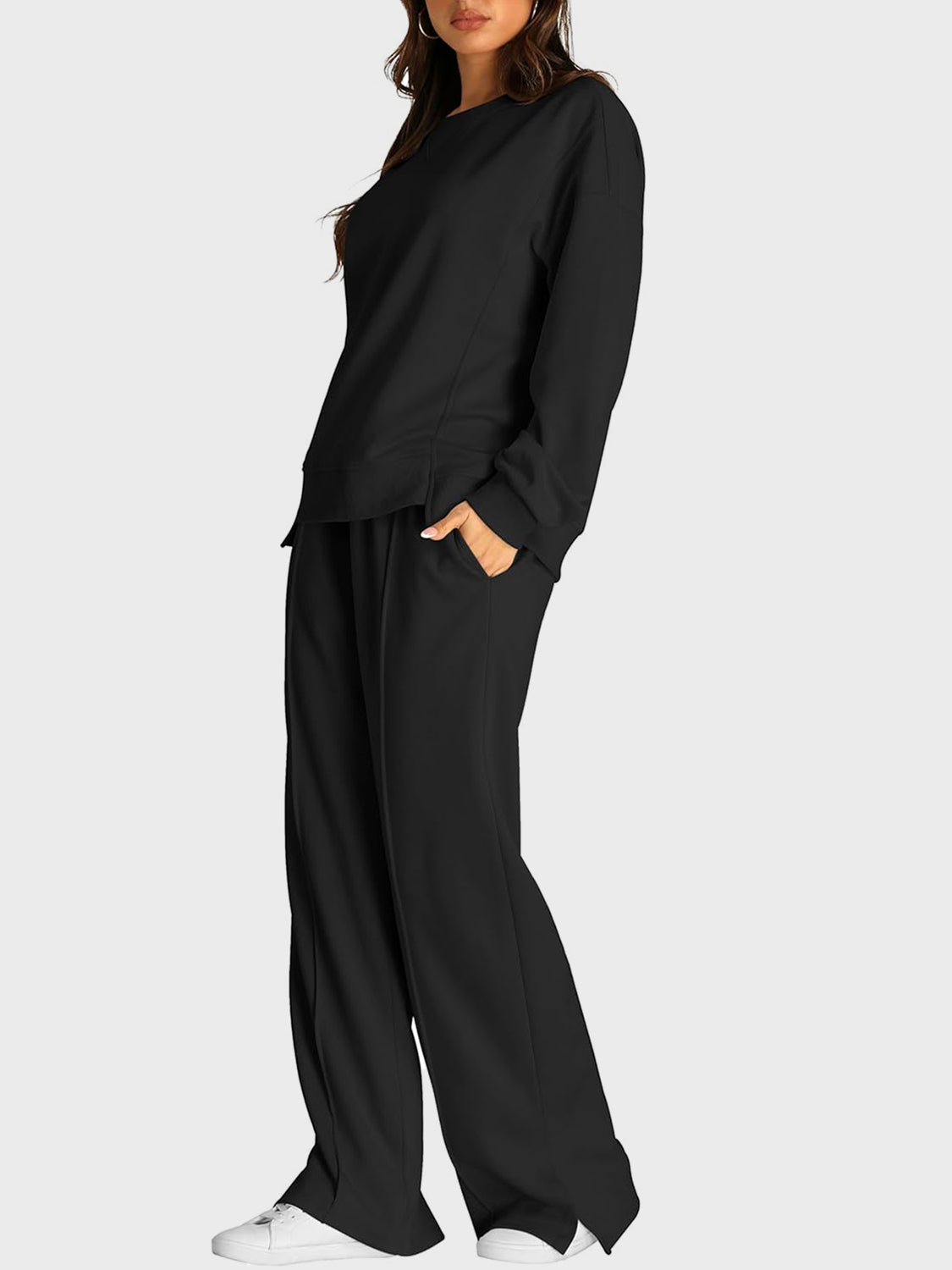 Comfortable Slit Pants Set