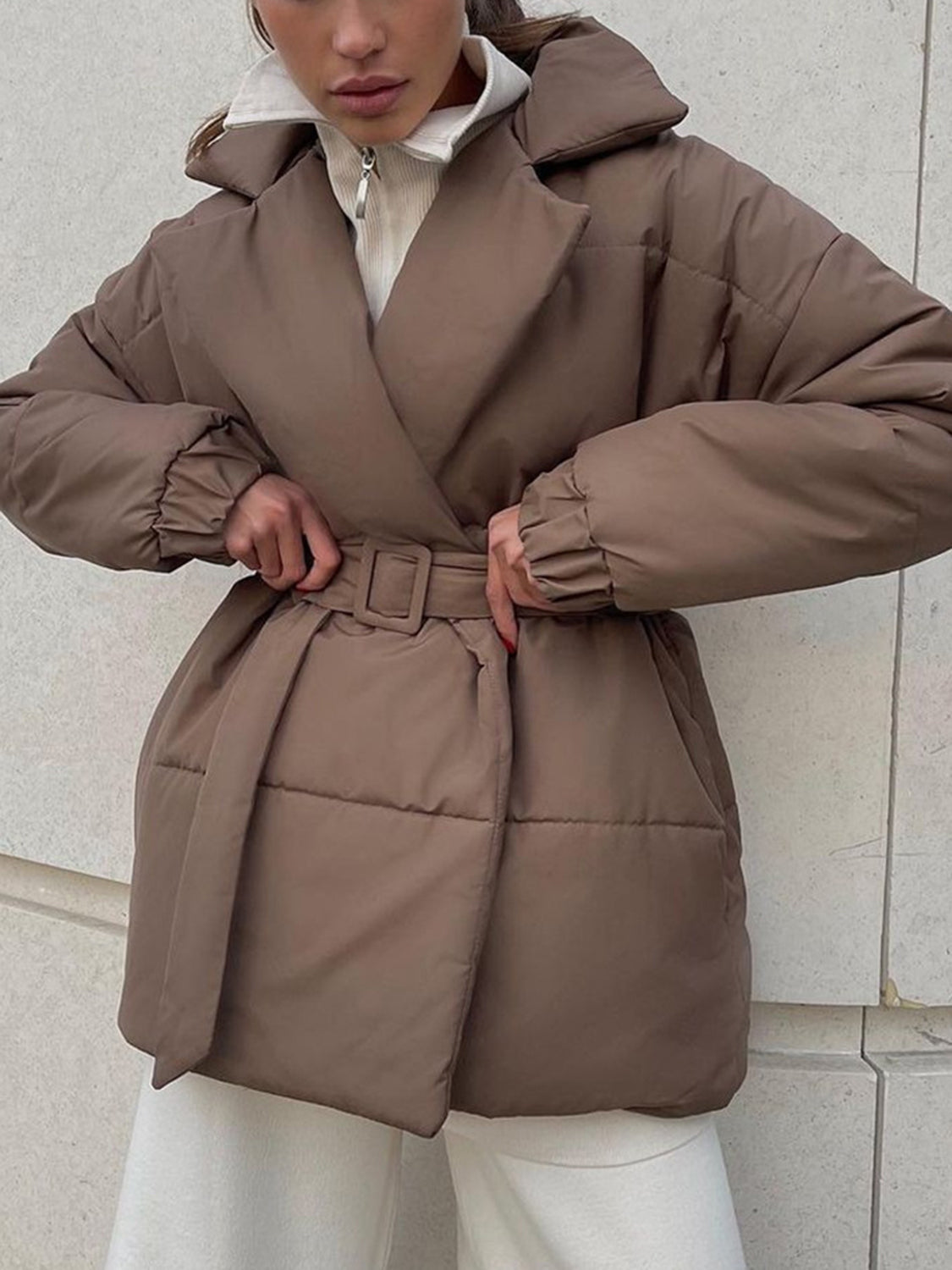 Belted Puffer Coat