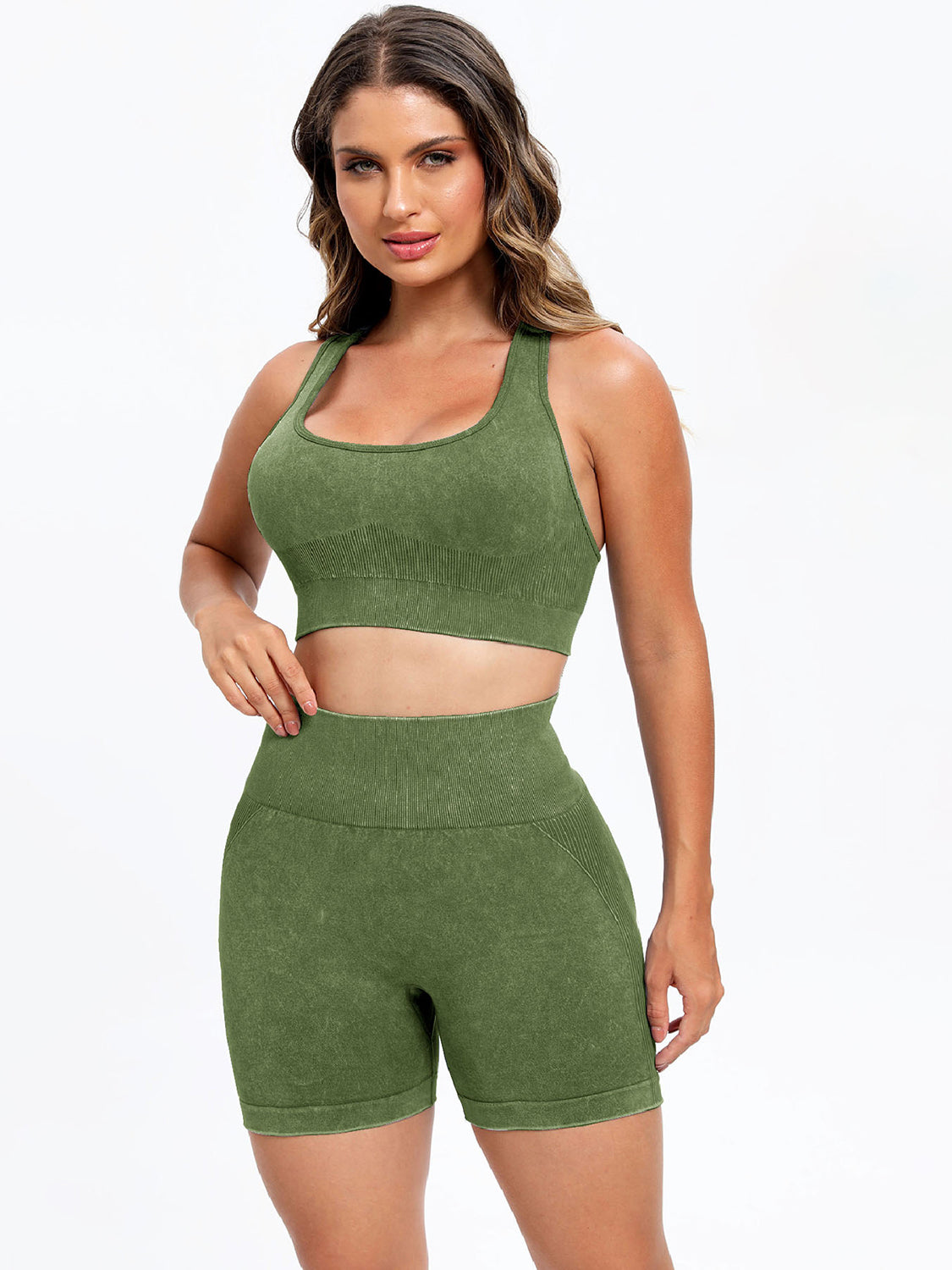 Textured Top and Shorts Active Set