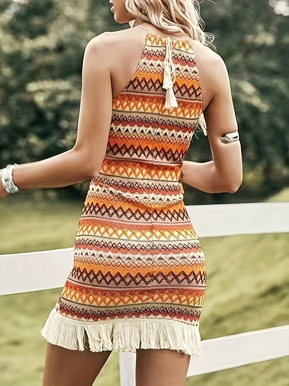 Fringe Grecian Dress