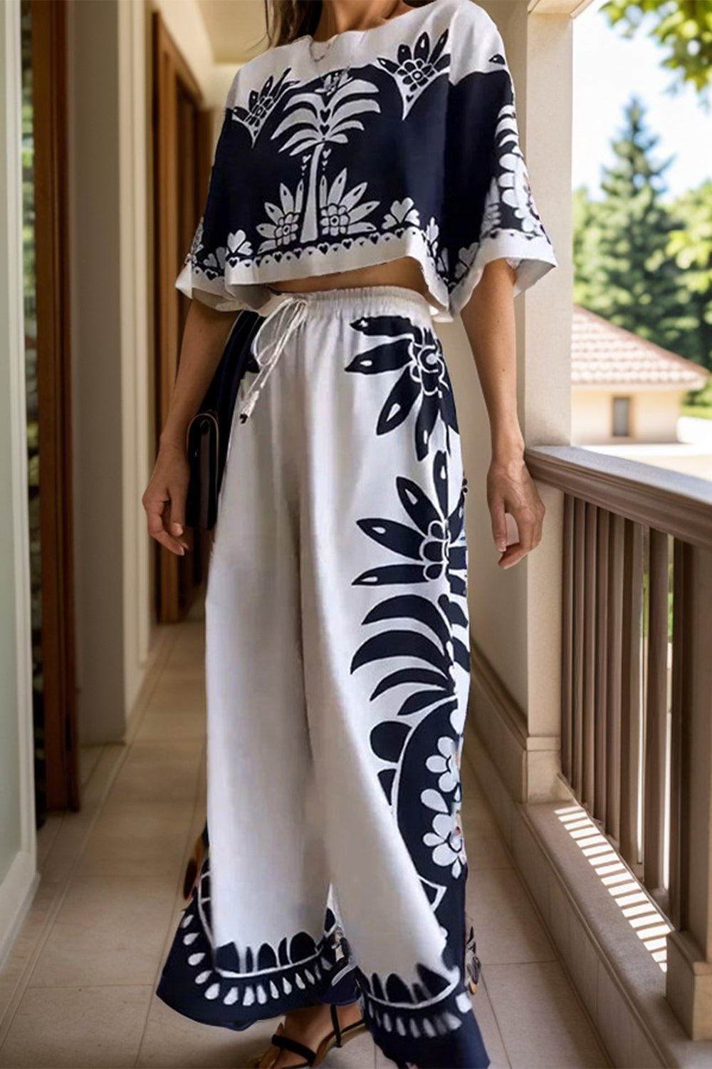 Jungle Boogie Top and Wide Leg Pants Set