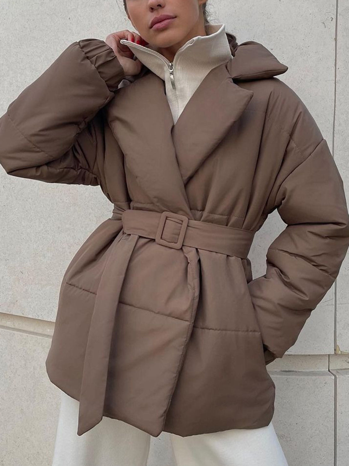 Belted Puffer Coat