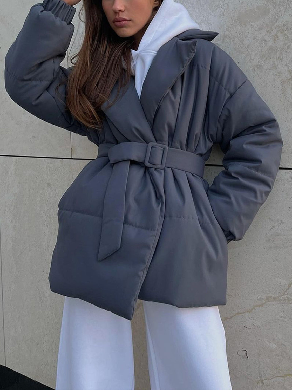 Belted Puffer Coat