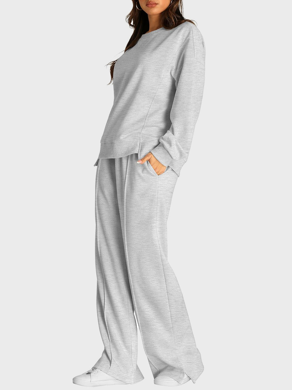 Comfortable Slit Pants Set