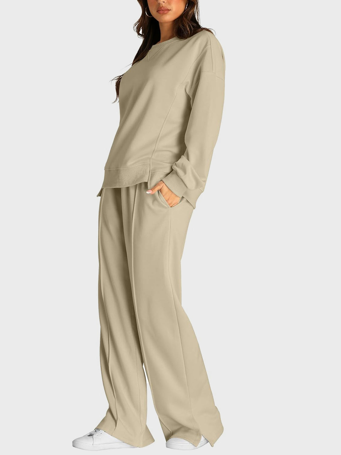 Comfortable Slit Pants Set
