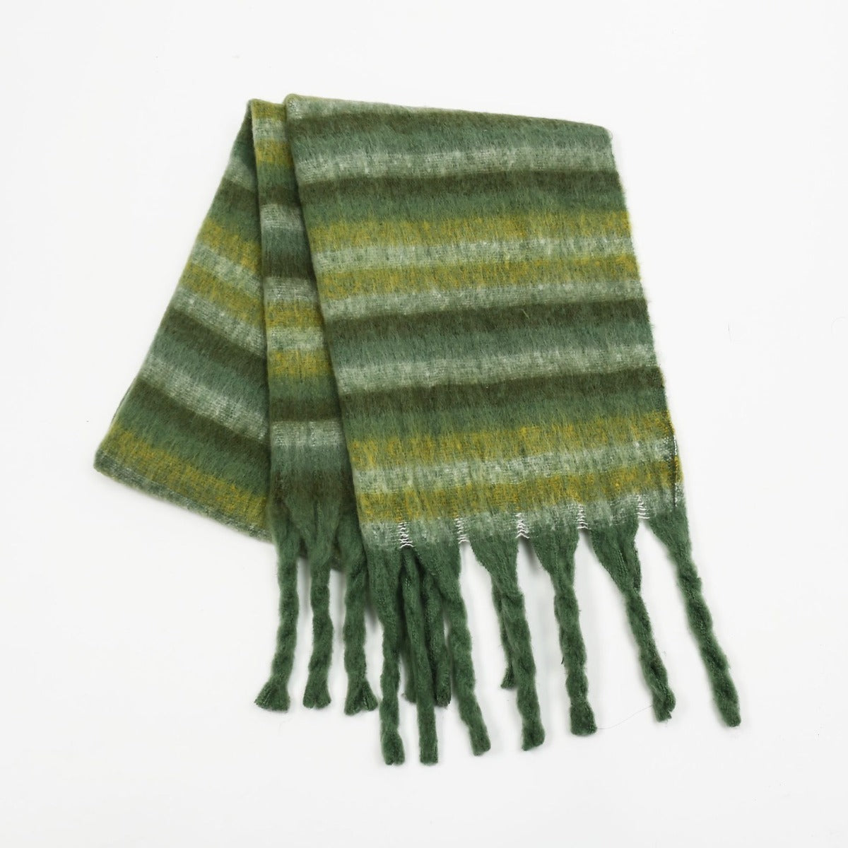 Silky Feel Striped Polyester Scarf