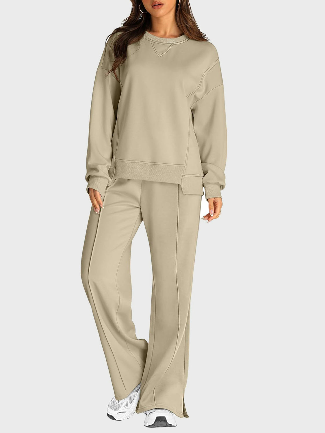Comfortable Slit Pants Set