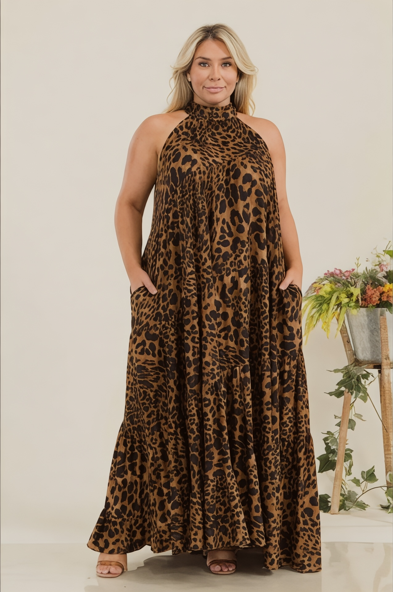 Leopard Halter Dress VELVET Leopard Halter Dress VELVET
