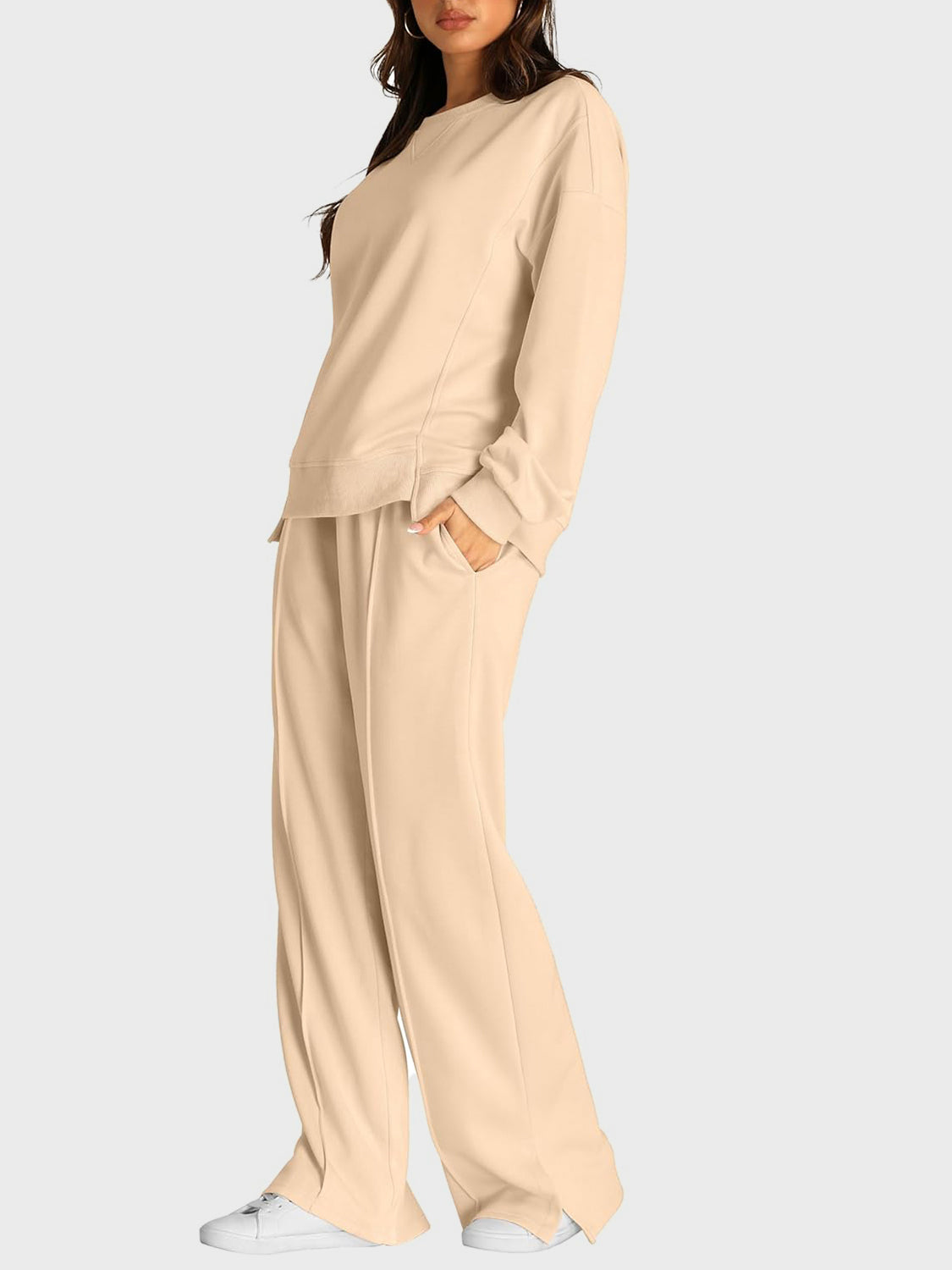 Comfortable Slit Pants Set