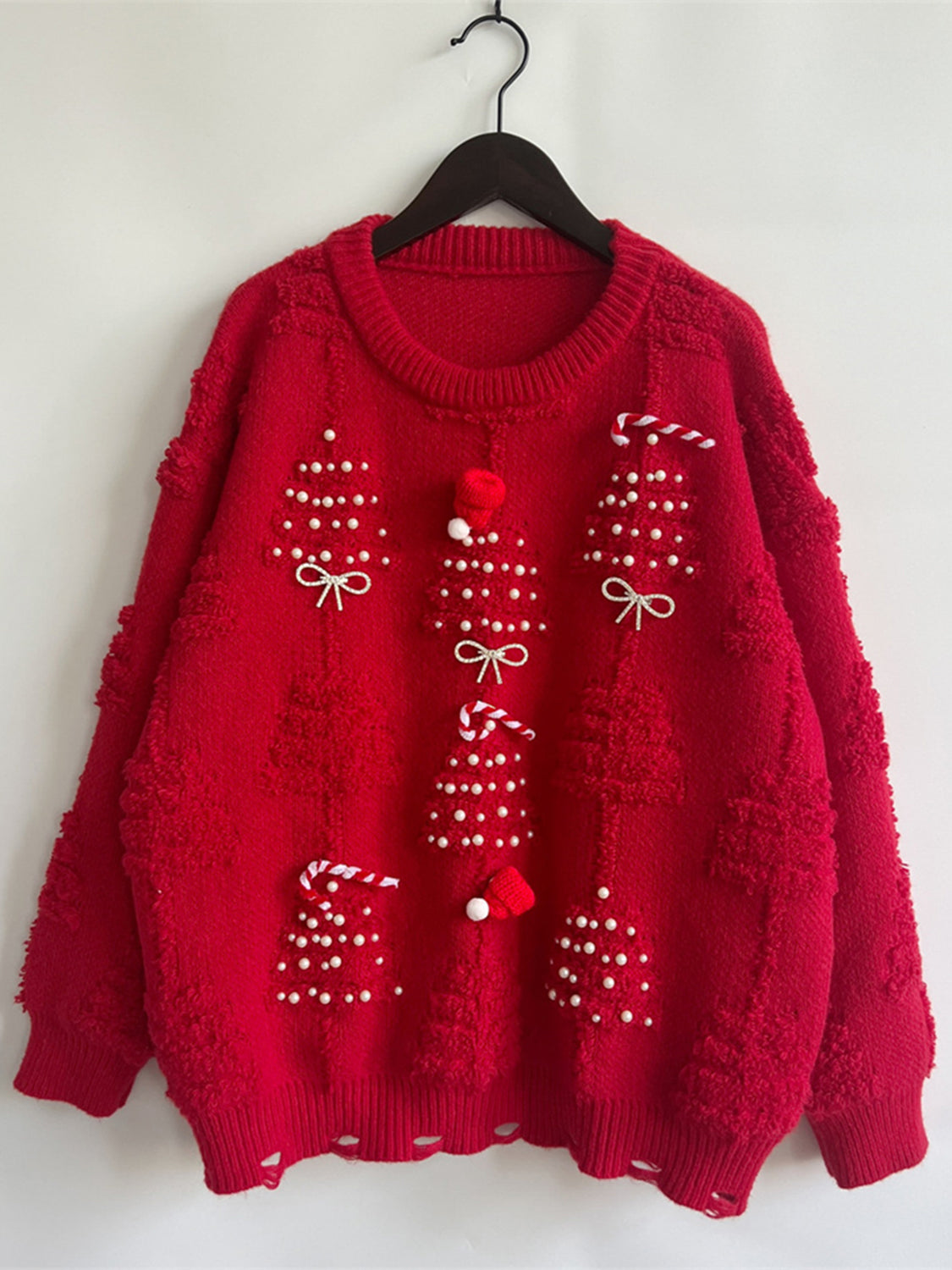 Pearl Detail Christmas Sweater