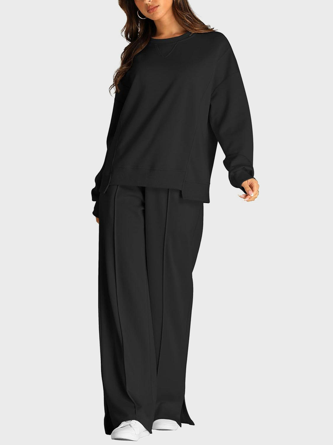 Comfortable Slit Pants Set