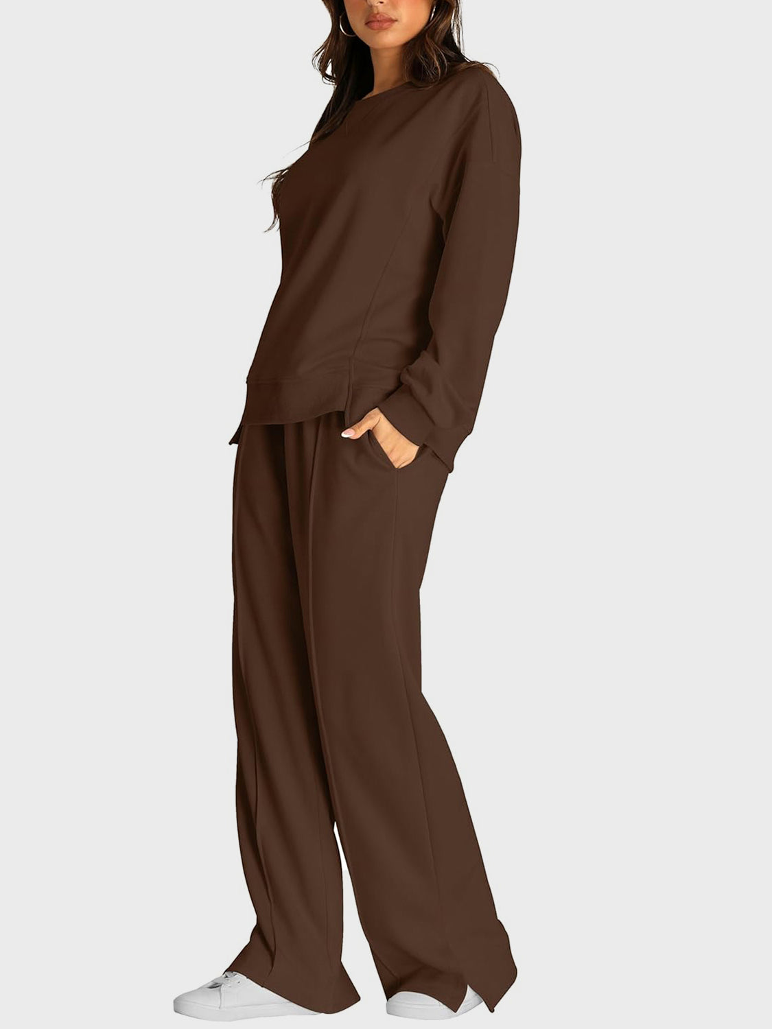 Comfortable Slit Pants Set