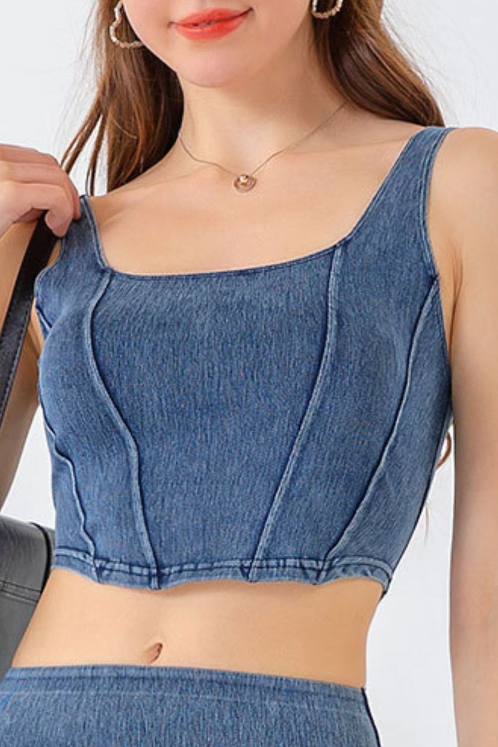 Sasha Cropped Denim Tank