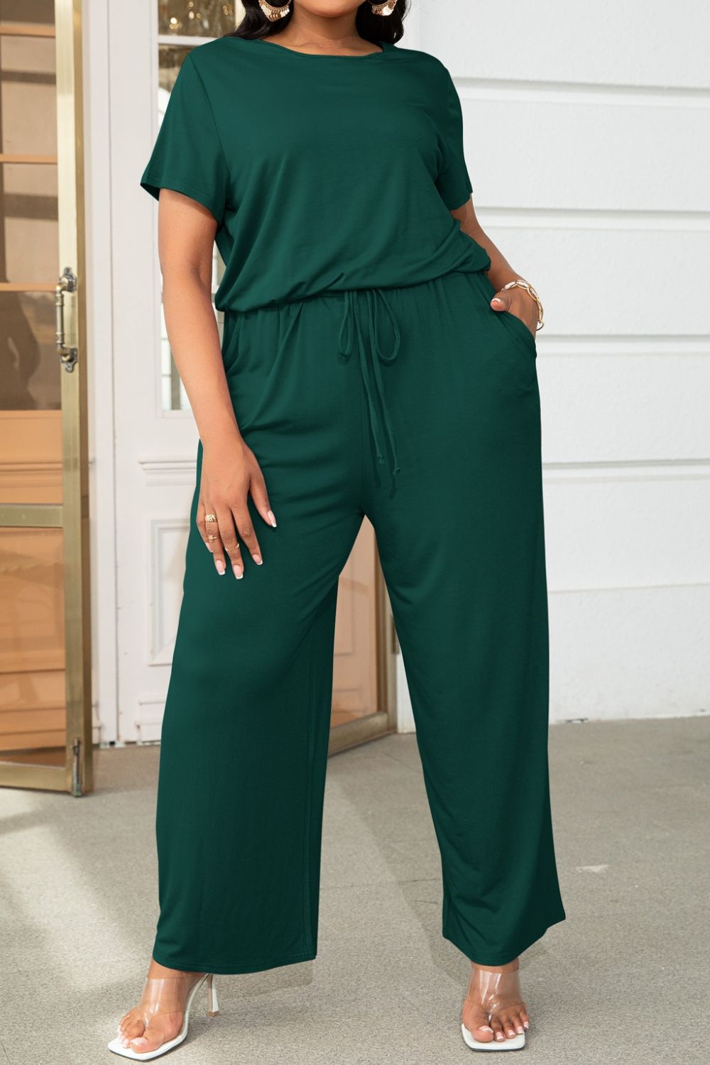 Drawstring Waist Jumpsuit