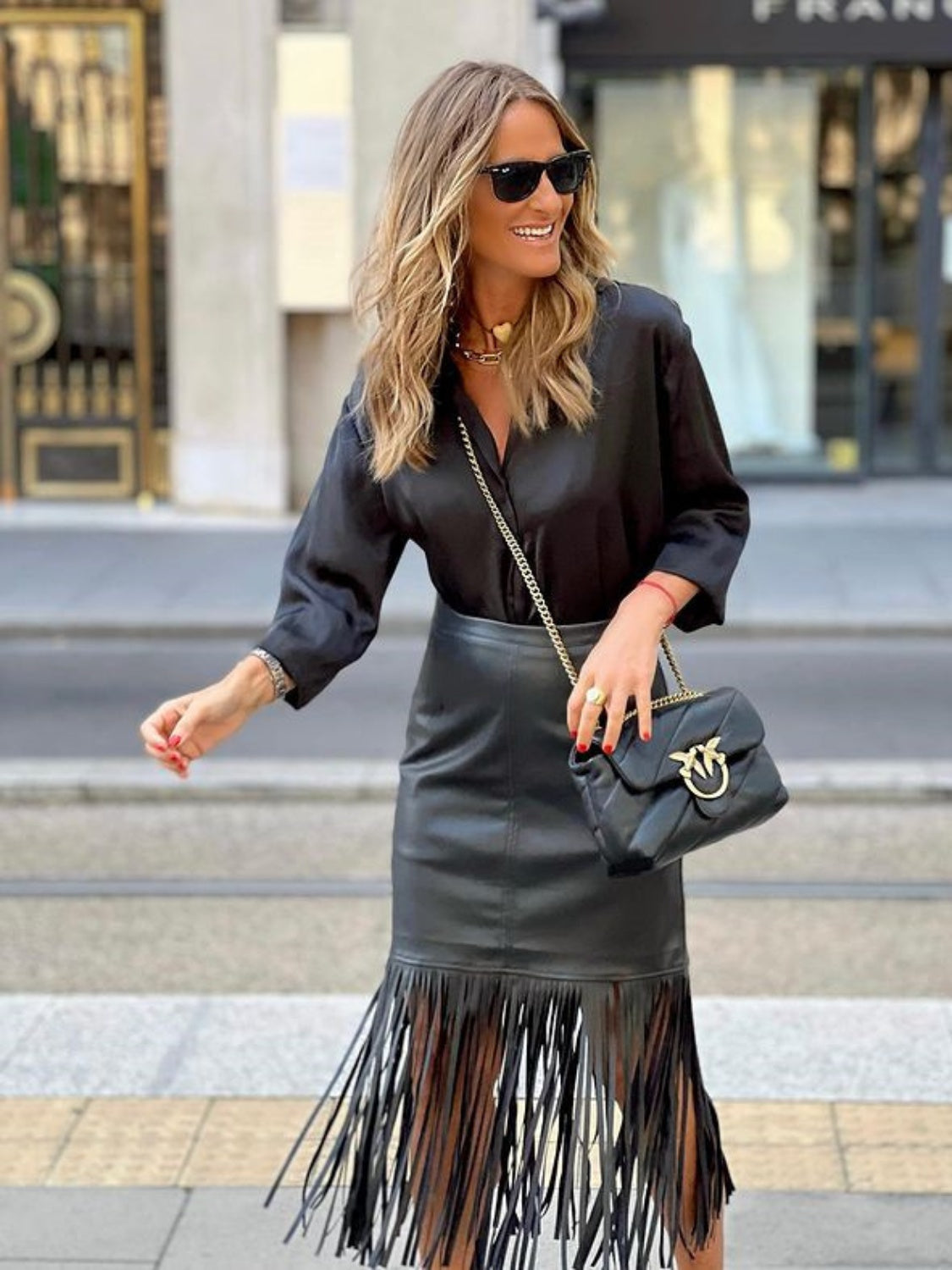 Fringe Hem Skirt