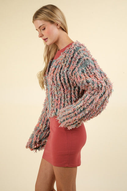 Shaggy Yarn Knit Jacket