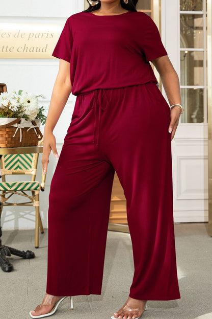 Drawstring Waist Jumpsuit