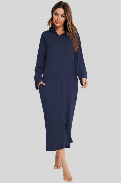 Hooded Night Dress with Pockets