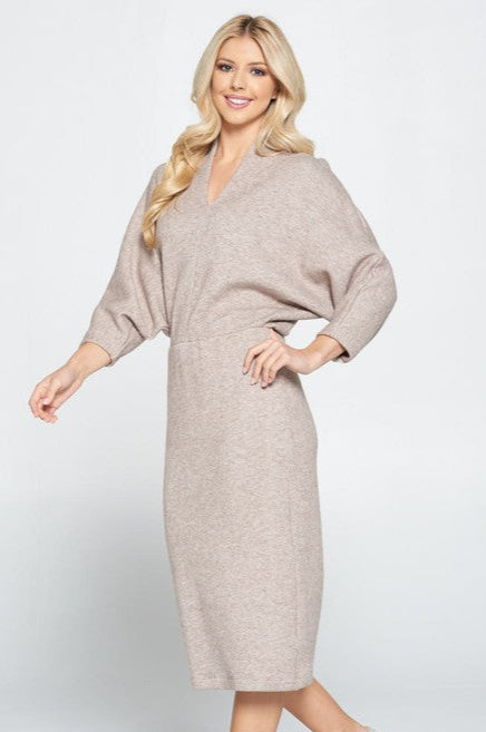 Dolman Sleeve Midi Dress