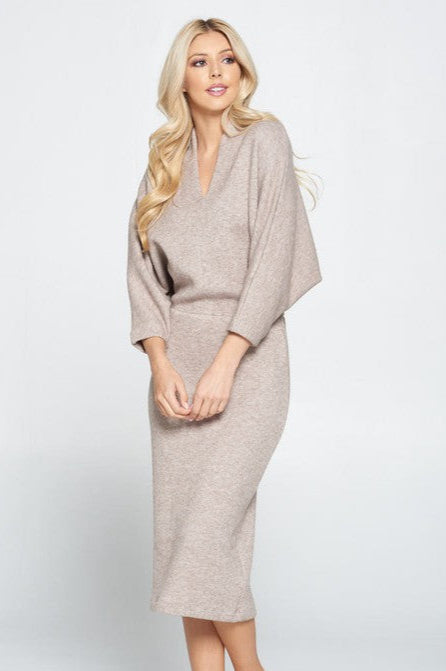 Dolman Sleeve Midi Dress