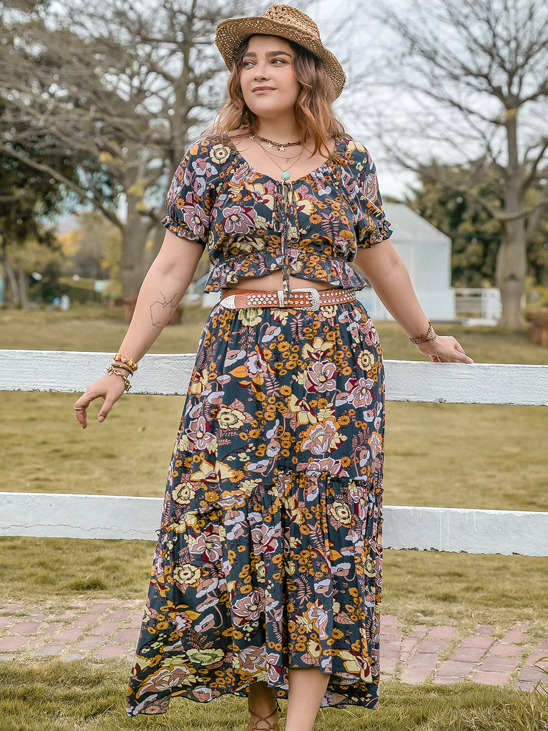 Plus - Countryside Top and Skirt Set