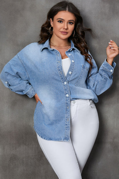 Pocketed Denim Top