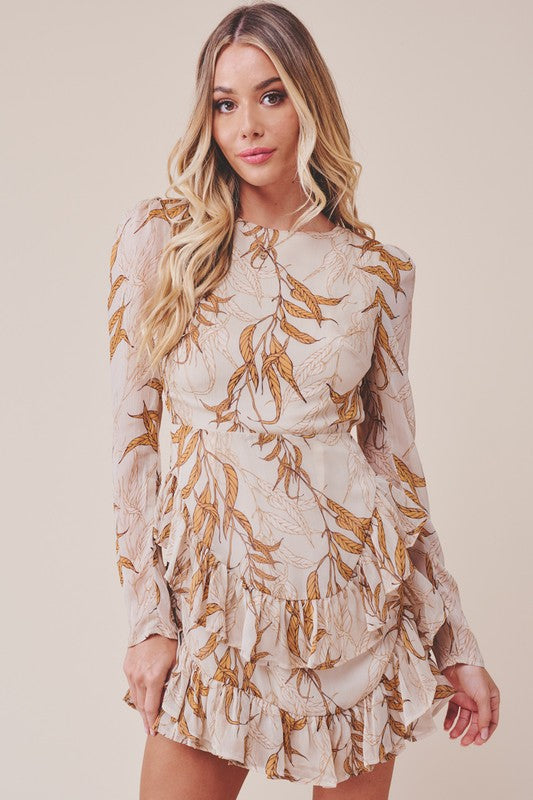 Fall Leaves Ruffle Dress