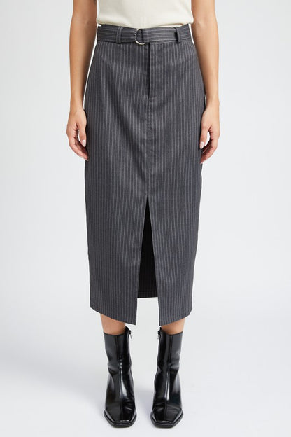 Pinstripe Midi Skirt