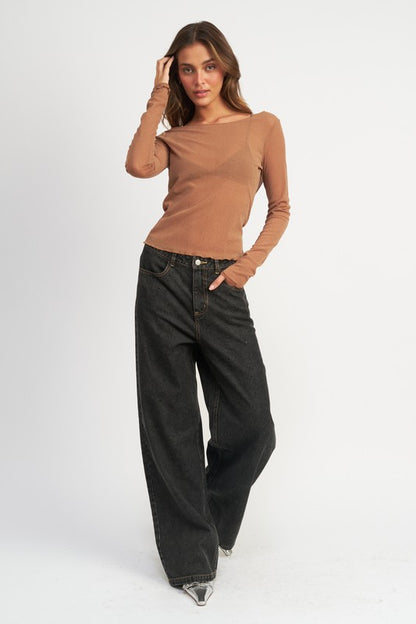 Boyfriend Pants Contrast Stitch