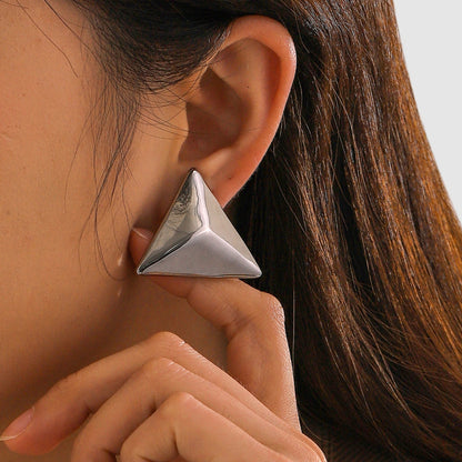 3D Triangle Earrings