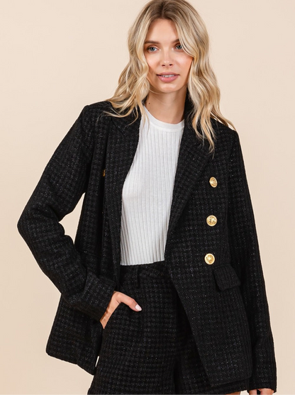 Plaid Texture Blazer