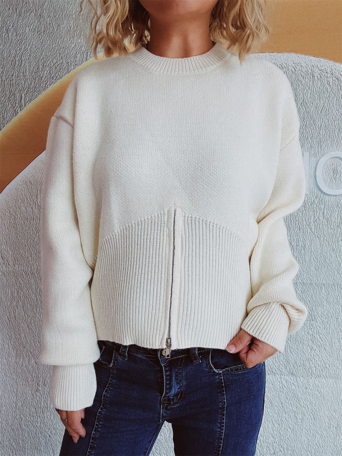 Half Zip Long Sleeve Sweater