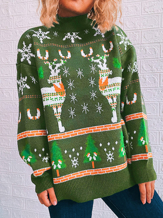 Reindeer Turtleneck Sweater