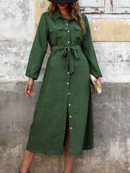 Candy Green Shirt Dress