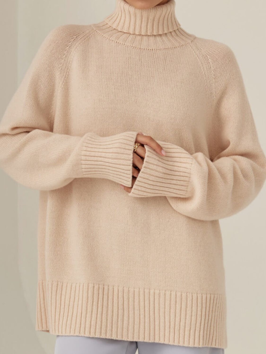 Raglan Turtle Neck Sweater