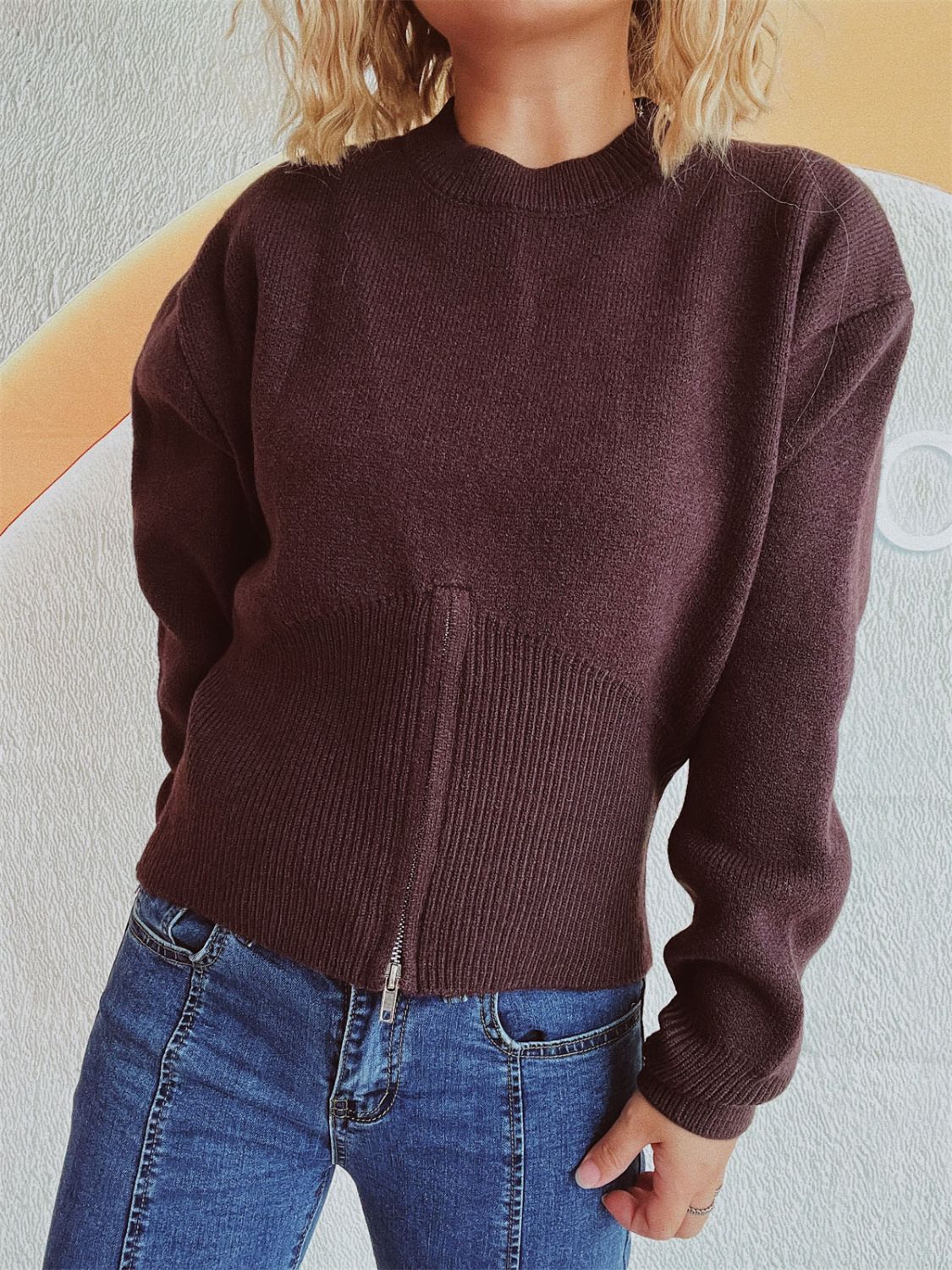 Half Zip Long Sleeve Sweater