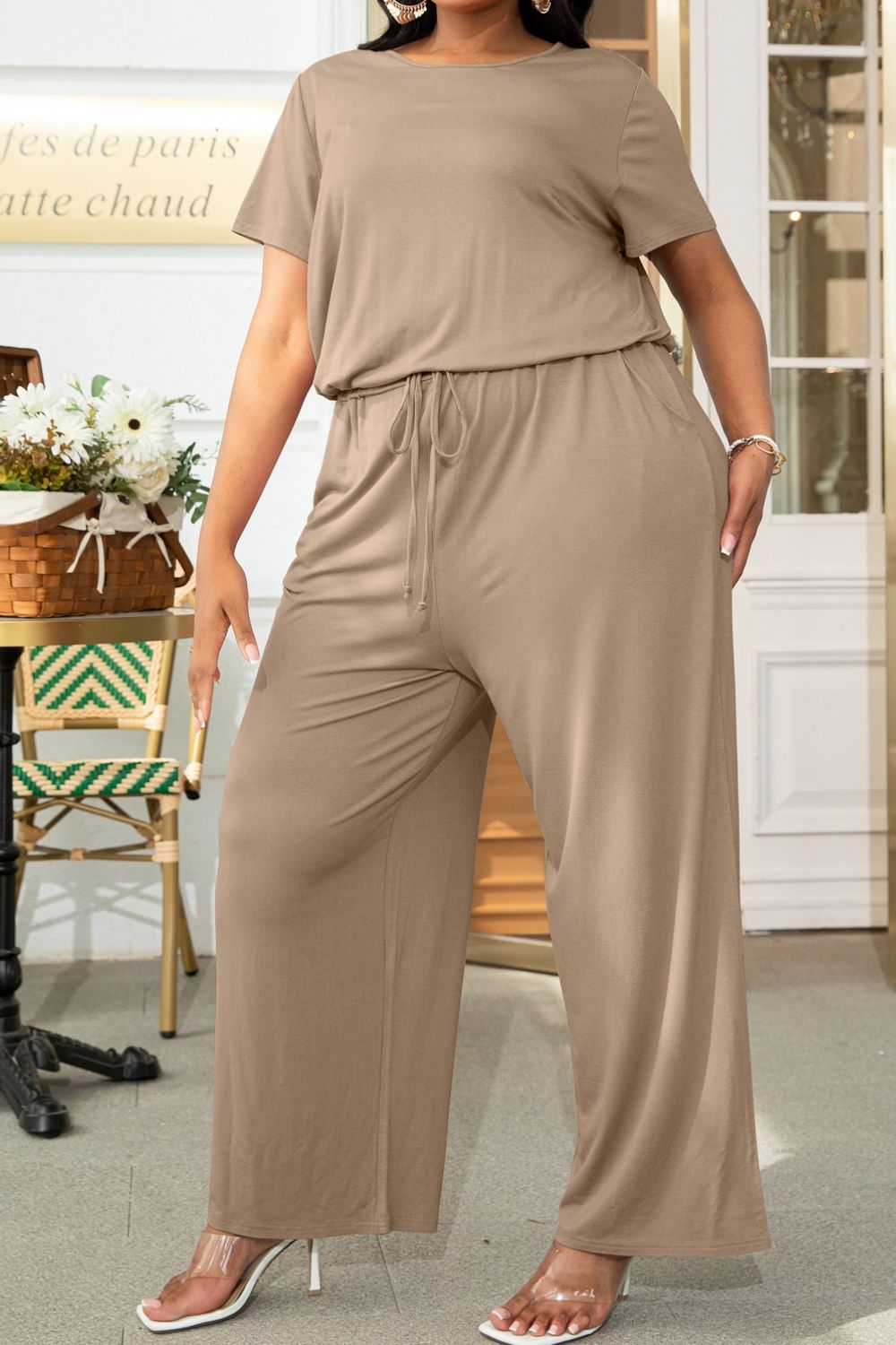 Drawstring Waist Jumpsuit