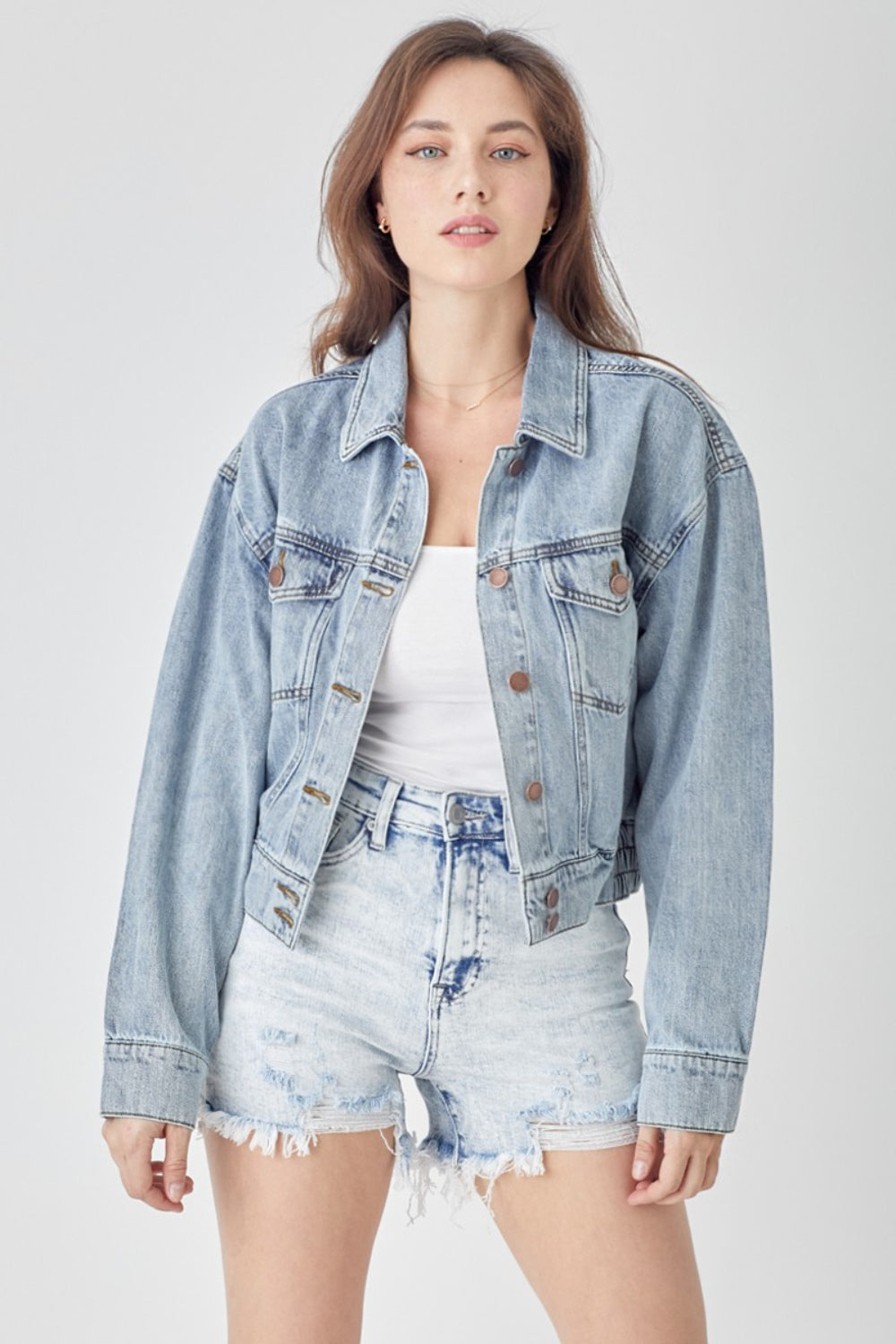 Downtown Cropped Denim Jacket