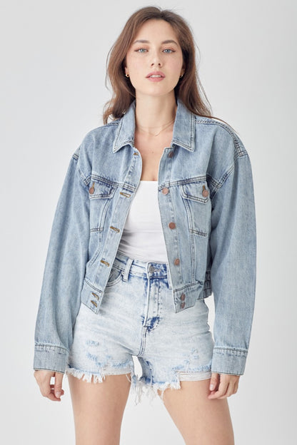 Downtown Cropped Denim Jacket