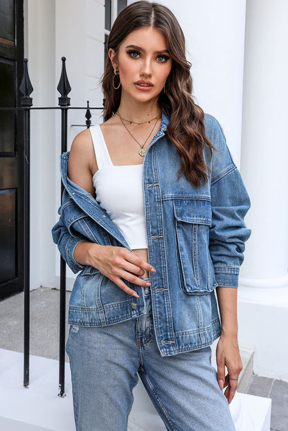 Denim Delight Jacket with Pockets