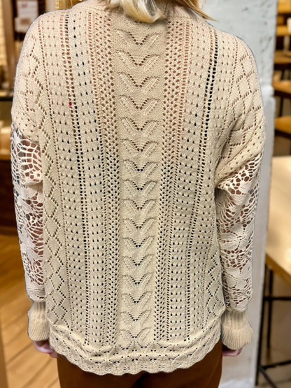 Eyelet Lantern Cardigan