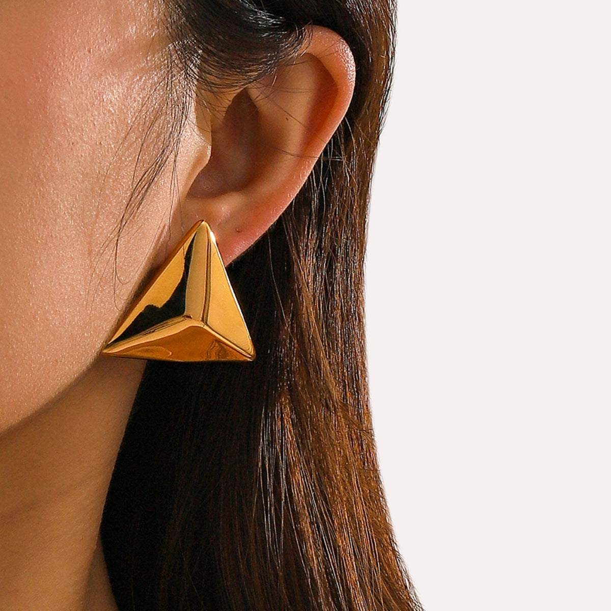 3D Triangle Earrings