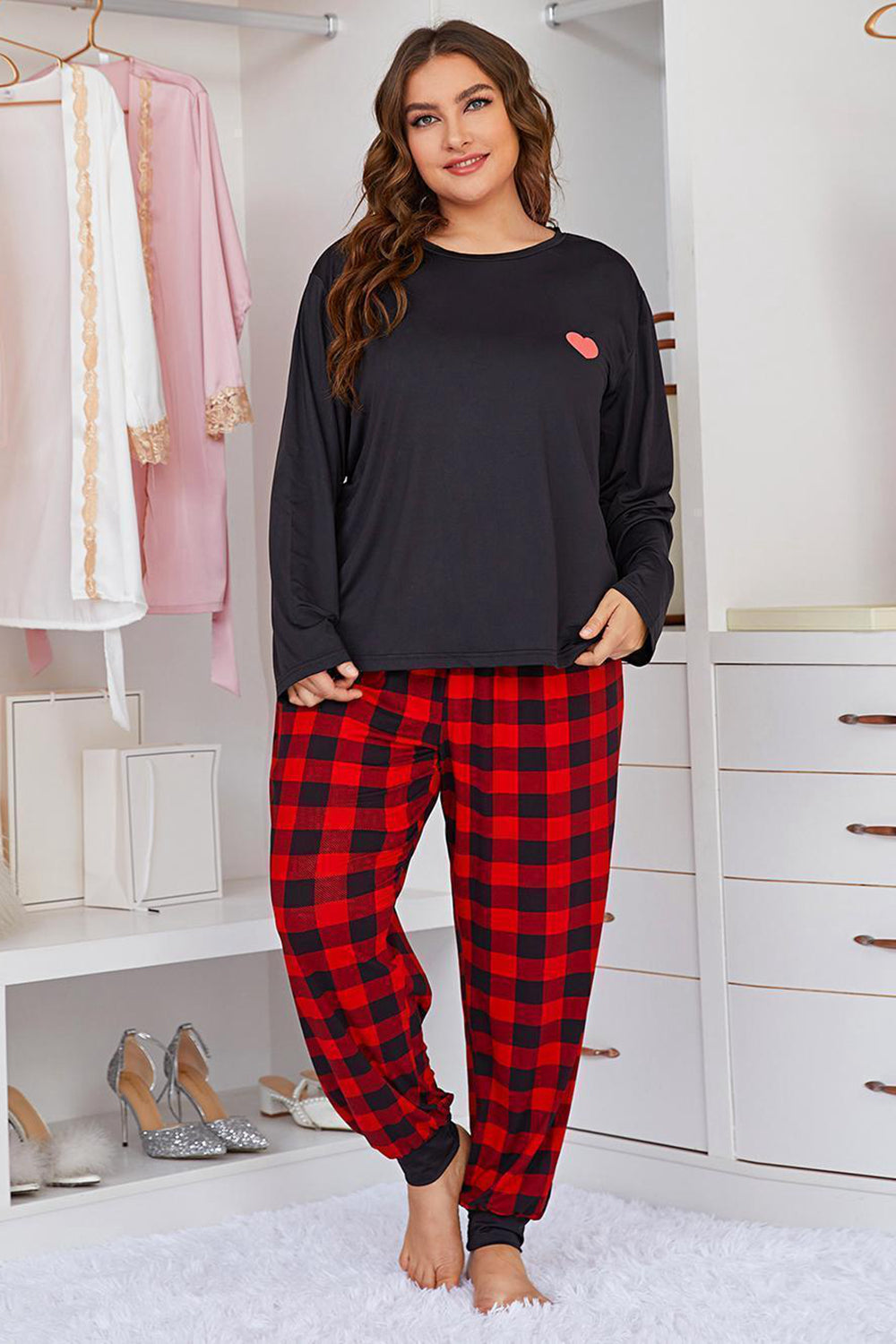 Heart Graphic Joggers Lounge Set