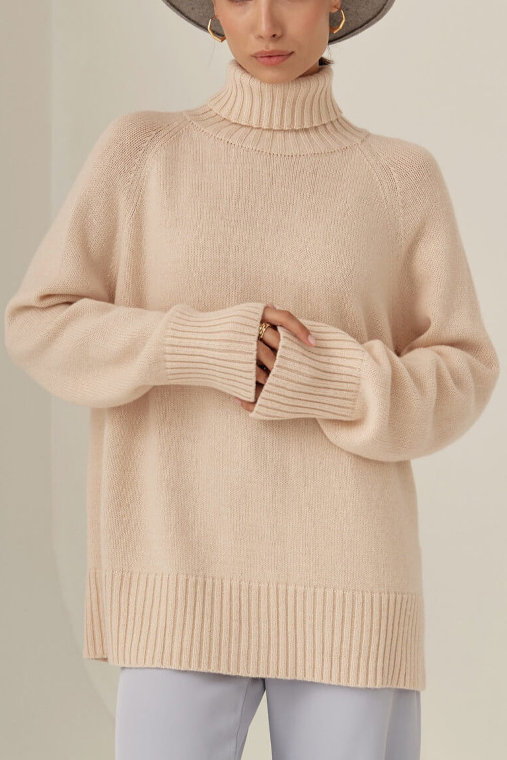 Raglan Turtle Neck Sweater