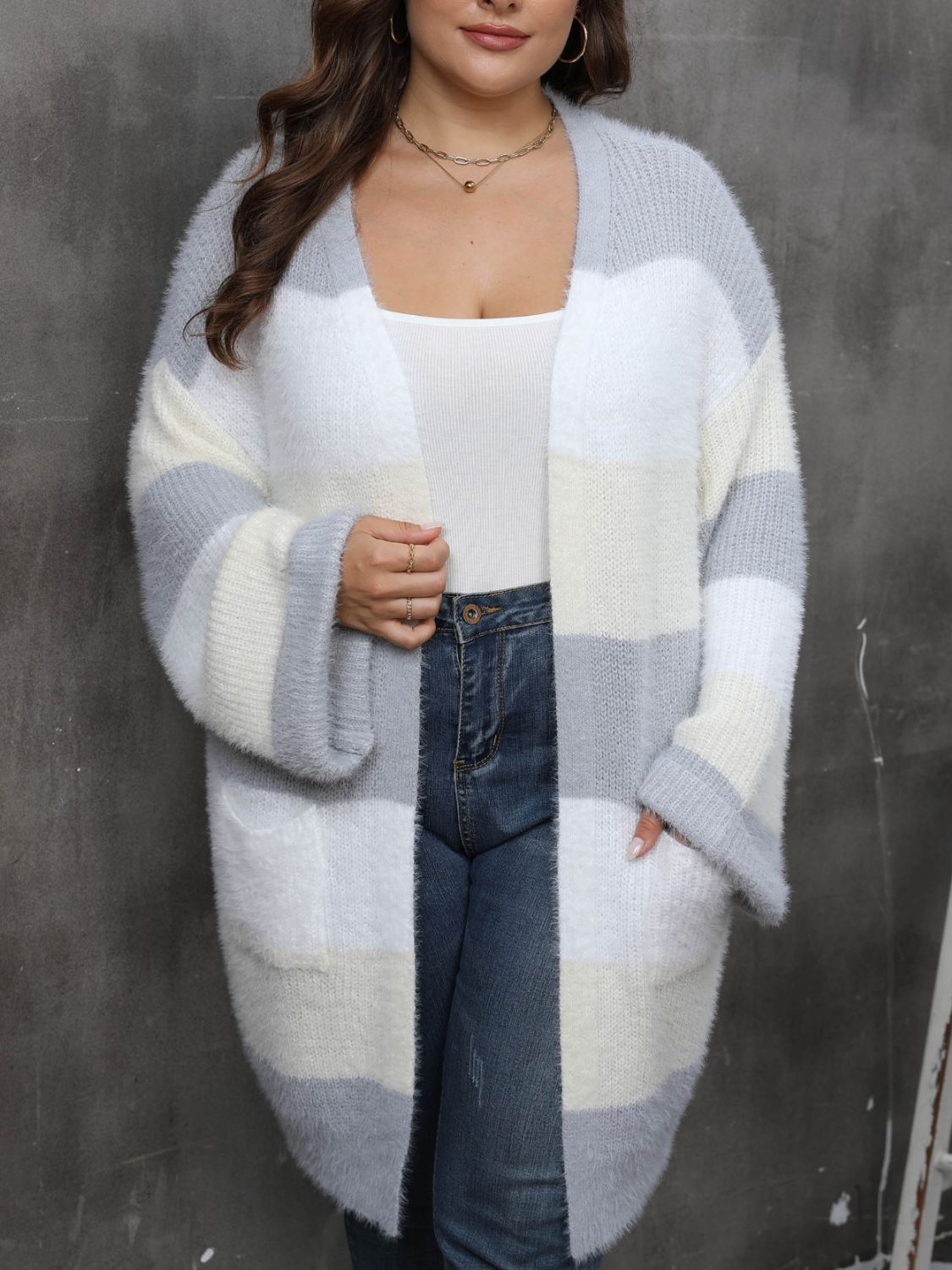 Open Front Long Sleeve Cardigan