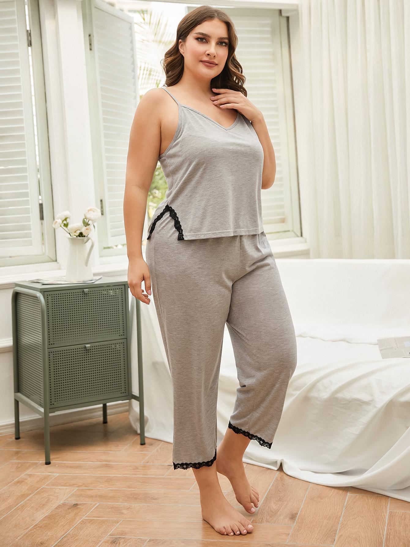 Lace Trim Pajama Set