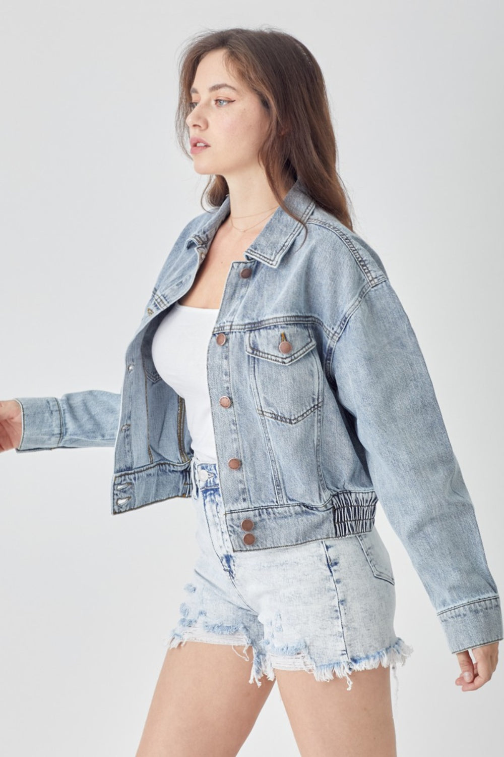 Downtown Cropped Denim Jacket