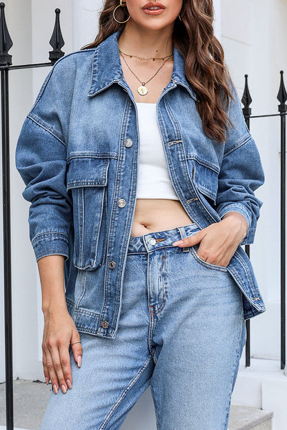 Denim Delight Jacket with Pockets