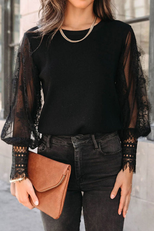 Lace Tease Detail Blouse