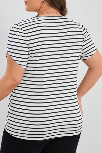 Striped V-Neck T-Shirt